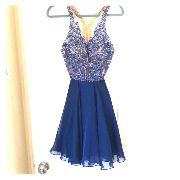 Sherri Hill Dresses & Skirts - Sherri Hill Beaded Blue Cocktail Dress